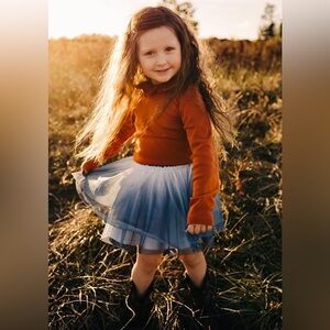 Misha And Puff Orange Collared Shirt